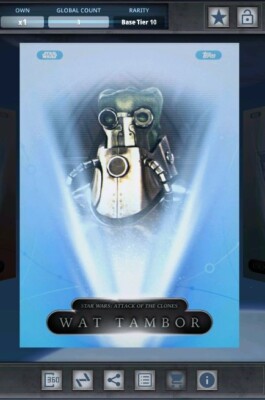 Star Wars Card Trader - 2021 Base Tier 10 54321 - Wat Tambor 3cc