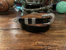 Navajo Pueblo Sterling Silver Belt Buckle Set 32-33-1.25-75     