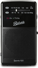 Roberts SPORTS 925 Personal FM/AM Radio, Black