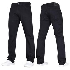 Crosshatch Mens Jeans Straight Leg Stretch Denim Regular Fit Work Trousers Pants