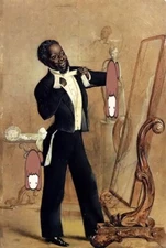 art Oil painting  of better things black figures in oil on canvas