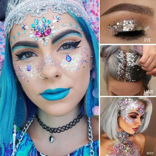 Clear White Body Glitter Gel,Mardi Gras Face Glitter Makeup for Kids Women Girls - Picture 7 of 8