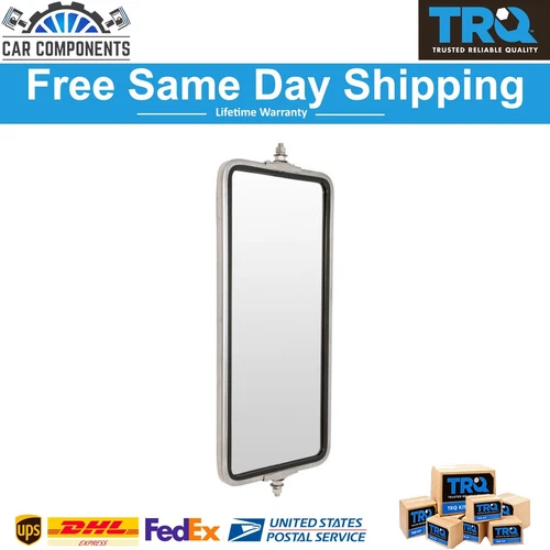 TRQ New West Coast Mirror 16x7 Stainless Steel LH or RH for Heavy Duty Truck