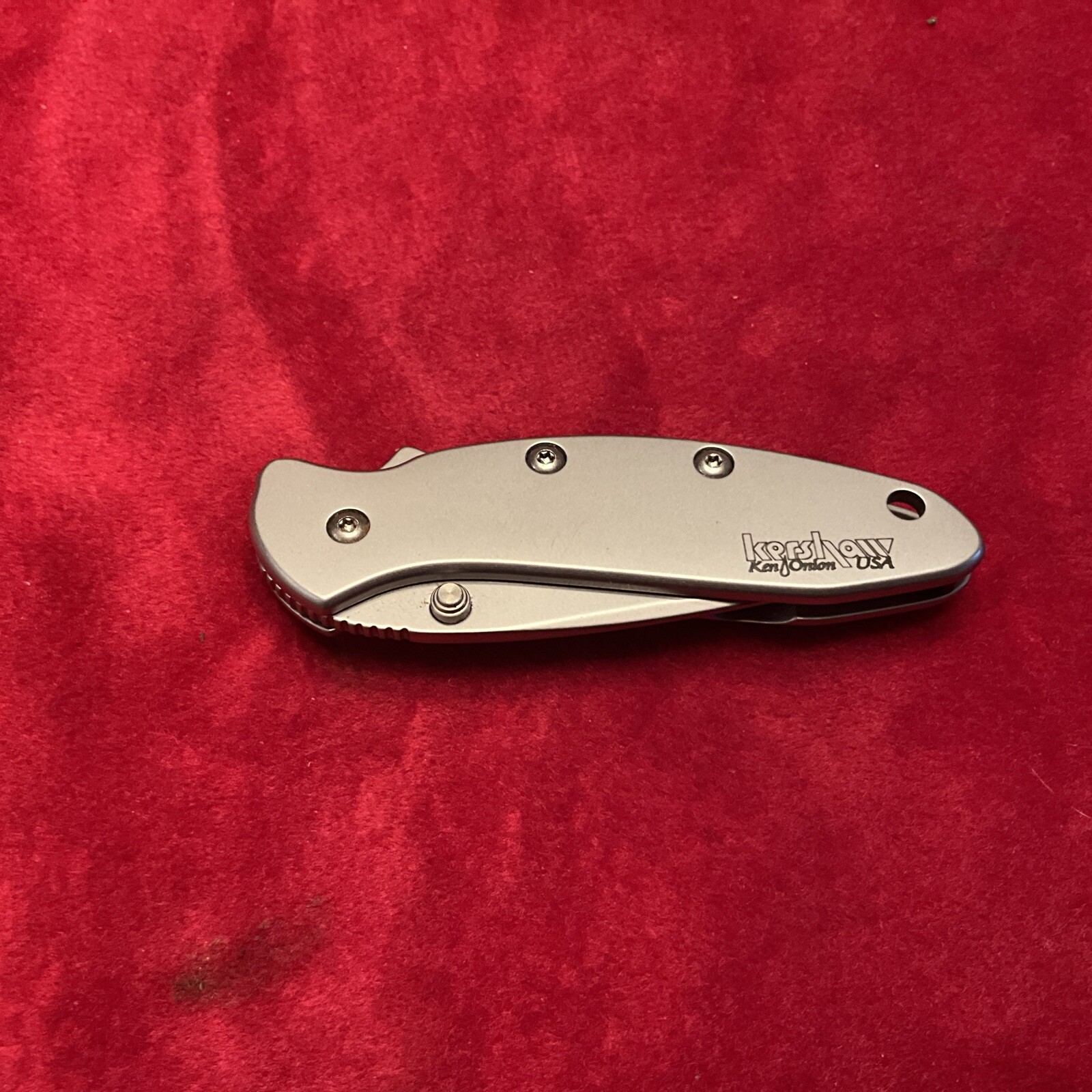 Kershaw 1600 Chive Knife, Plain Edge, Stainless, Ken Onion, Assisted