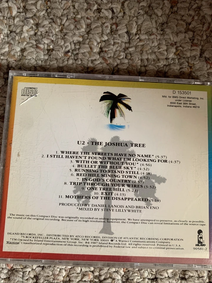 The Joshua Tree by U2 (CD, Mar-1987, Island (Label)) Foto 2 de 2