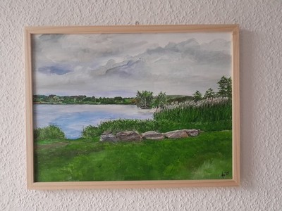 ''Drachensee'', Bayerischer Wald, Acryl A3 ( 30x40 cm ) Unikat