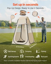 Pop up Sports Tent, 47x47 in Clear Bubble Tent for 1 Person, Waterproof Outdoor