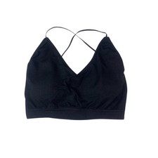 Black Criss Cross Back Seamless Bralette Sports Bra Size M NWOT