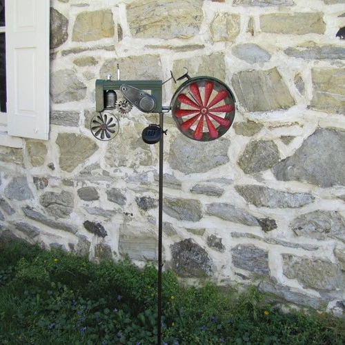 Solar LED Garden Tractor Wind Spinner - Thumbnail 5