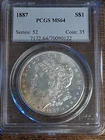 !!! 1887 P Morgan Silver Dollar PCGS MS 64 High Luster - Cool Toning !!!