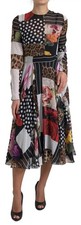 Dolce & Gabbana Multicolor Patchwork Floral Leopard Women's Dress Authentic