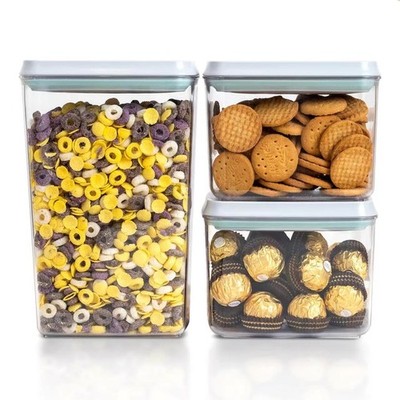 Pop Top Food Storage Containers, 3-Piece Pantry Containers with Lids Airtight