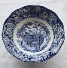 Liberty Blue Serving Bowl Fraunces Tavern 8.5 Staffordshire Unused