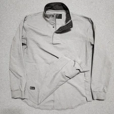 BYLT Elite+ Fairway Drop Cut Pullover Mens Large 1/4 Zip Magnetic Snap Gray Grey