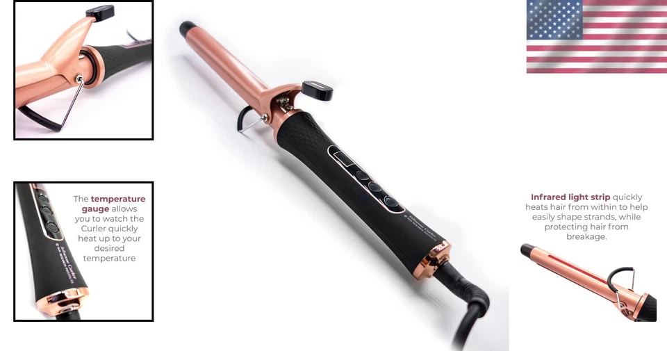 Infrarose Infrared Curling Iron – Tourmaline Ceramic Wand for Frizz-Free Curls - Image 2 of 4