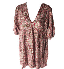 Natural Life Women's Size Medium Stella V Neck Mini Dress Pockets