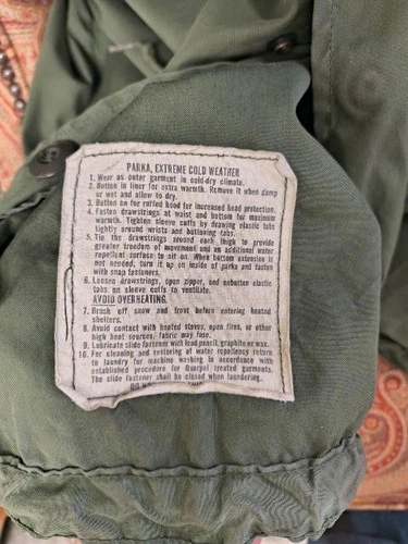 Vintage Military M65 Fishtail Parka Extreme Cold Weather Mens Small USGI Vietnam image 3
