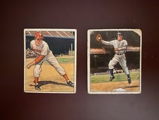1950 Bowman #13 Ferris Fain Phila. A’s & #68 Curt Simmons Philadelphia Phillies