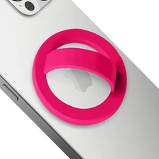 Pink Silicone Phone Grip With Strong Magnet 360 Degree Rotating Holder