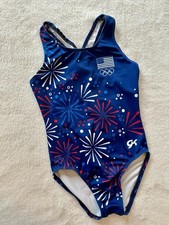 GK ELITE Gymnastics Leotard PATRIOTIC Bling TEAM USA Star REPLICA Olympic SZ: CM