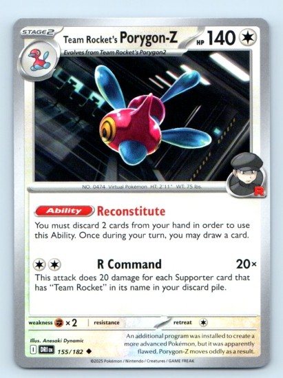 Team Rocket's Porygon-Z 155/182 ~ Uncommon English Near Mint