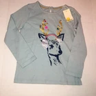 Mini Boden Christmas Reindeer Shirt NWT 4 5