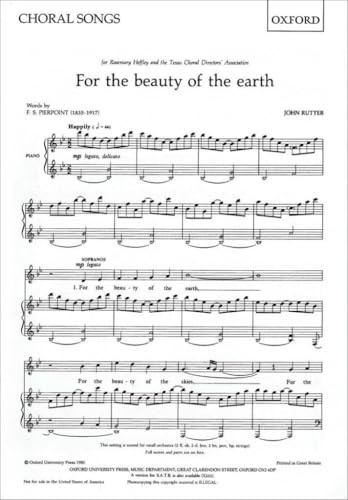 For the beauty of the earth by John Rutter 9780193415133 NEW Free UK Delivery - Image 2