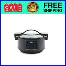 GreenPan 8-Quart Slow Cooker with Locking Lid, Healthy Nonstick Ceramic, Graphit