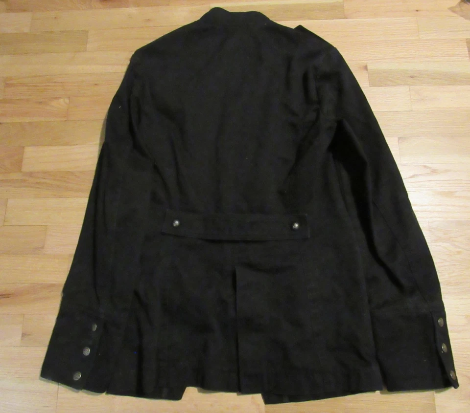 Tripp NYC Jacket Band Military Skull Punk Goth Industrial Denim Coat Mens S - Image 2 of 4