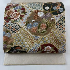 Excellent bag belt drum pattern pure silk Used BUYS-0