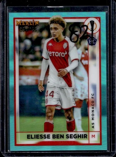2022-23 Topps Merlin Chrome UEFA Eliesse Ben Seghir RC Aqua Refractor #/199