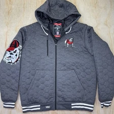 NWOT Georgia Bulldogs Franchise Club Diamond Quilt Full Zip Hoodie Jacket sz XL