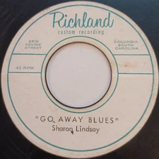 Rare Rockabilly Private 45 Go Away Blues Sharon Lindsay Richland Custom HEAR IT