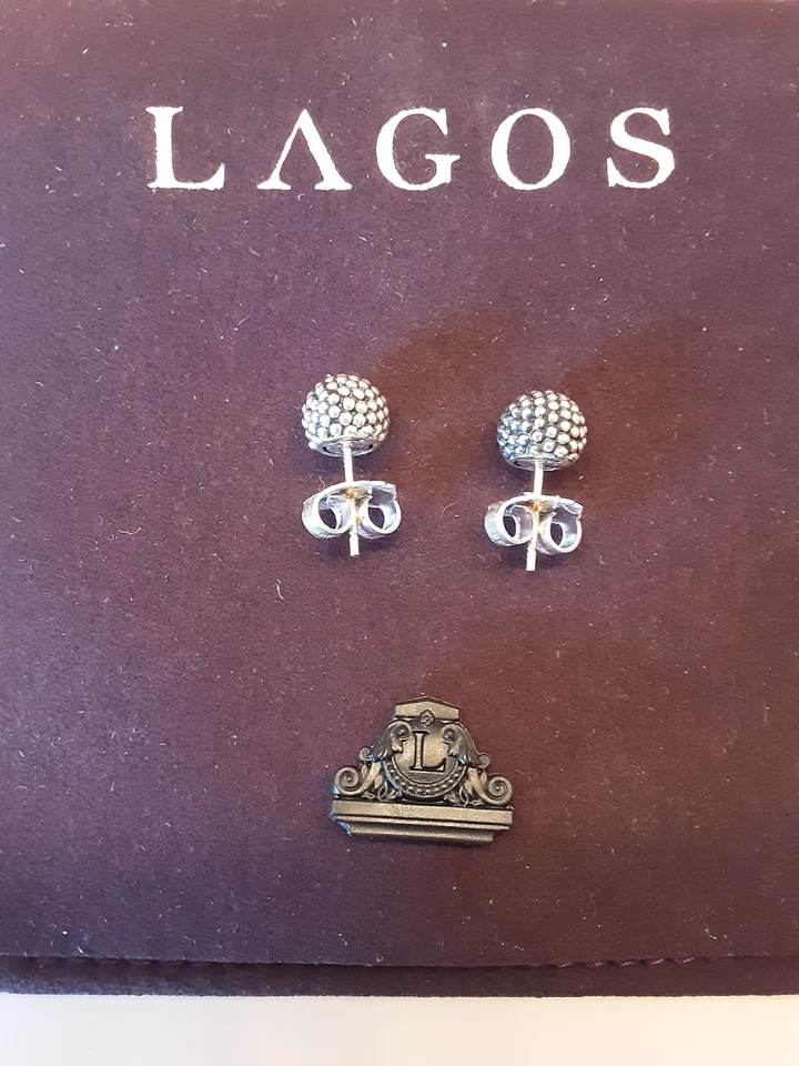 LAGOS Sterling Silver 8mm Signature Caviar Columbus Beaded Ball Stud Earrings - Image 4 of 4