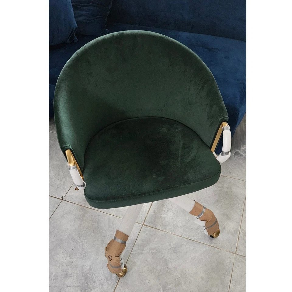 Зеленый бархат золото металлический офисный стол стул регулируемый прокатки поворотный новый - Изображение 2 из 4