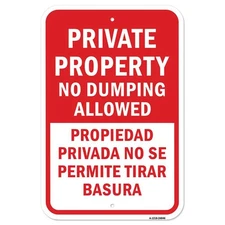 SignMission A-1218-24846 12 x 18 in. Aluminum Sign - Private Property No Dump...