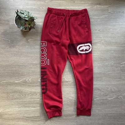 Men s Early 2000 s Ecko Unltd Red Jogger Sweatpants Size Medium Has Pilling