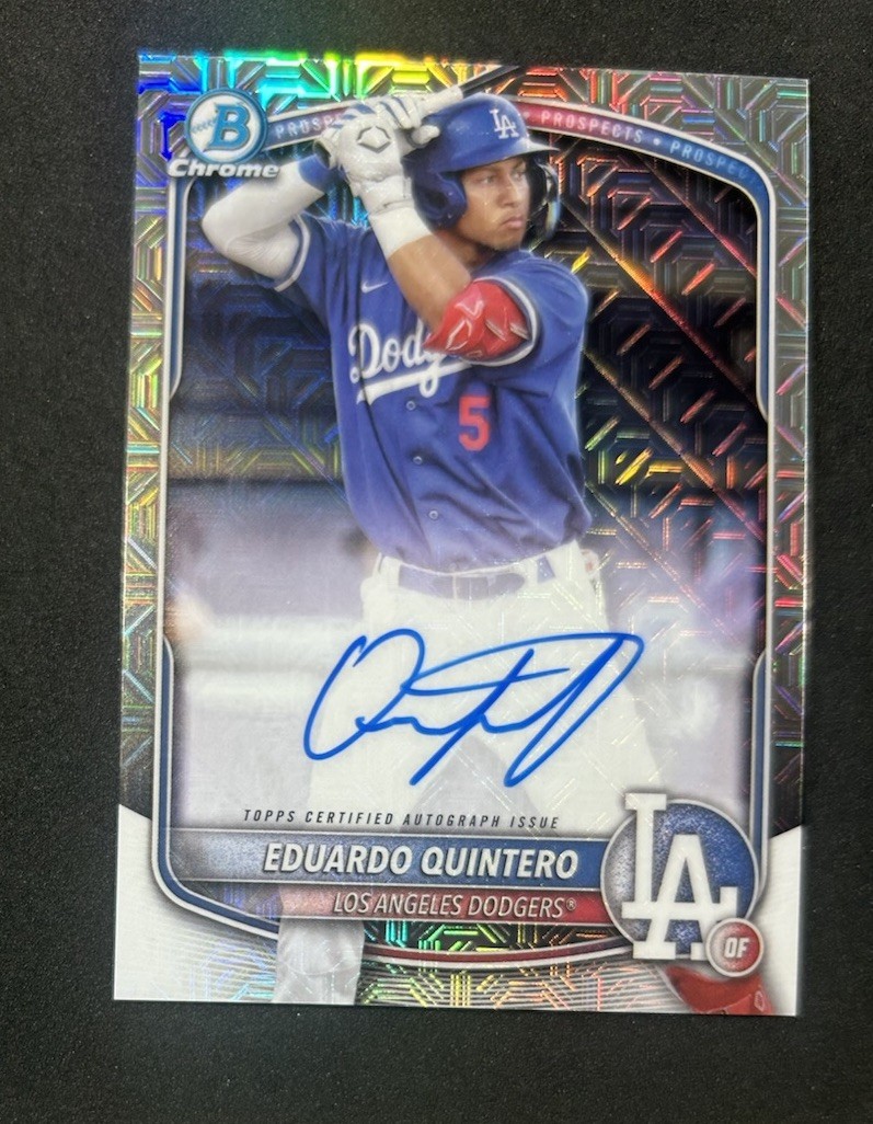 2025 Bowman Chrome Mega Box Eduardo Quintero Auto Mojo Refractor