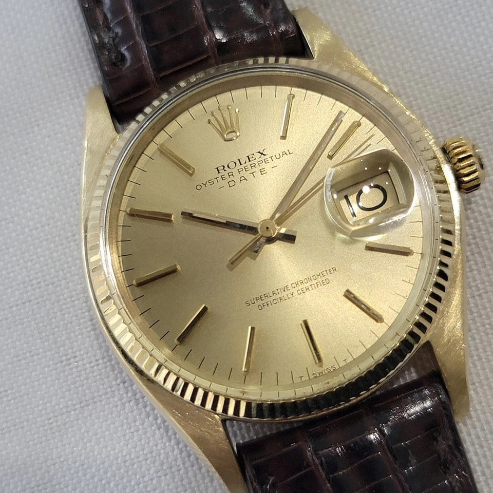 Rolex Oyster Perpetual Date 1503 35mm 14k massiv Gold Herren 70er Automatik RA674 - Bild 1 von 4
