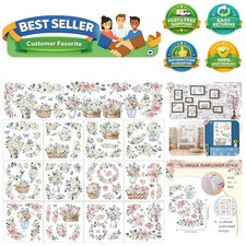 12 Sheets Rub on Transfers for Crafts and Furniture Rub on Transfer Stickers ...