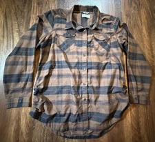 Simms Fishing Products Brown/Black Plaid Long Sleeve Shirt Women's XL