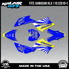 Graphics Kit for Kawasaki KLX110 KLX110R/RL (2010-2024) FH Series - Yellow