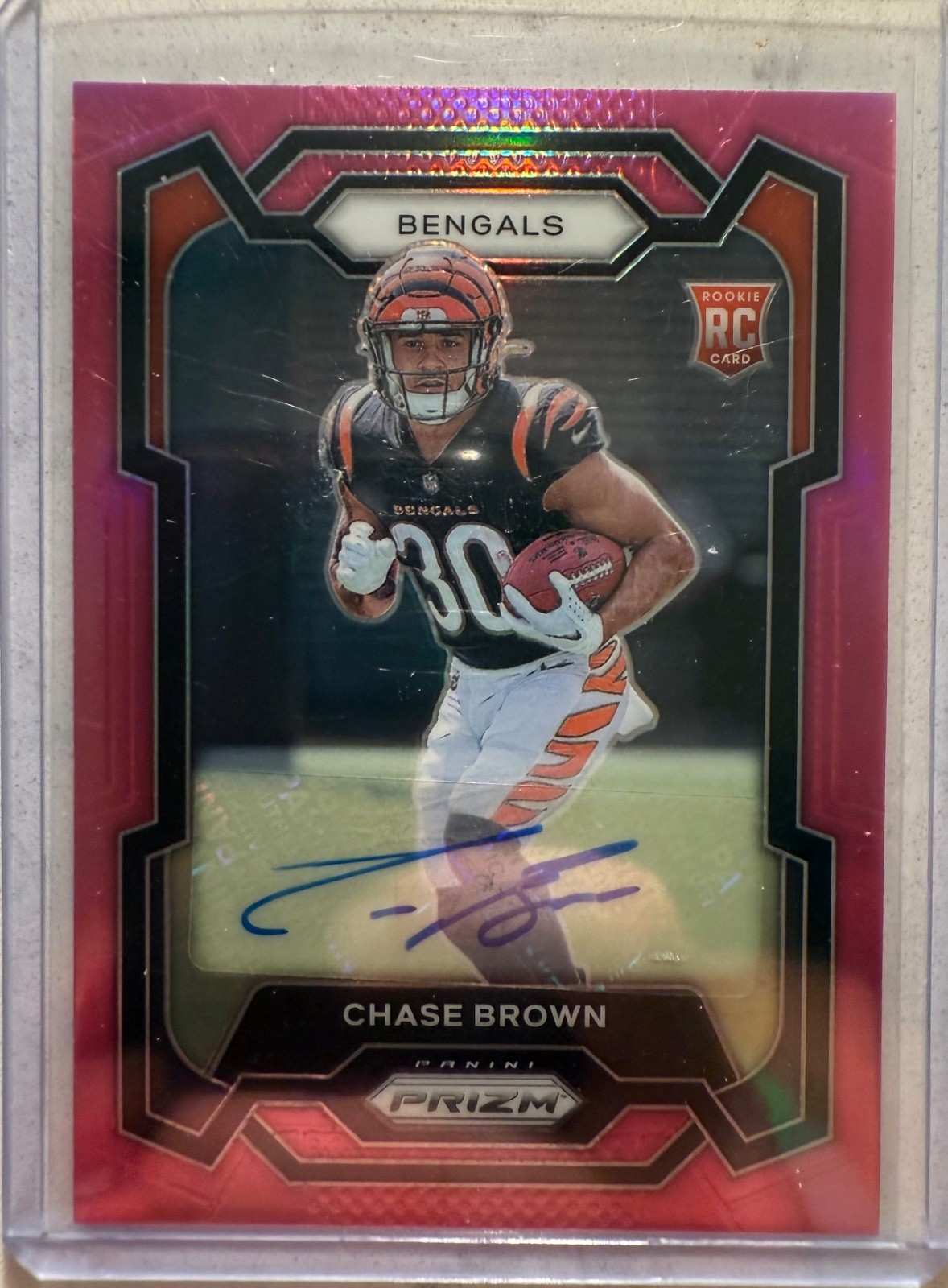 2023 Panini Prizm - Rookies Chase Brown #318 Pink Prizm Autographs (AU, RC)
