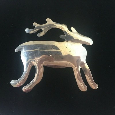 Vintage Signed Zircus Jewelry Reindeer Pin