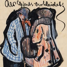 Unknown Disguised as Agents Cartoon Drawing Ink Unsigned Circa 1910