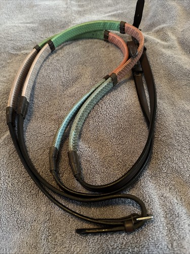 Leather And Rubber Rainbow Schooling Reins