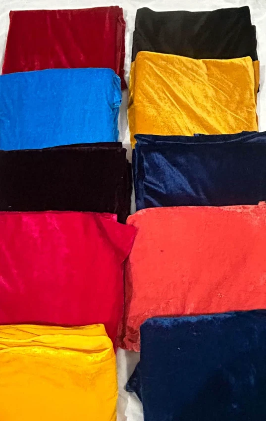 Velvet cotton Scraps 5"x5 inch Velvet Remnants Slik Velvet Swatches crafts - Image 4 of 4