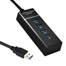 4-Port USB 3.0 Hub Splitter Multi Adapter High Speed For PC Mac Desktop Laptop
