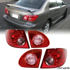 For 2003-2008 2005 Toyota Corolla  4pcs Rear Tail Light Brake Lamp   Clear Lens