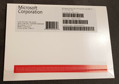 Microsoft Windows Server 2012 / 2012 R2 - CAL 5 User - Multilingual - R18-03757